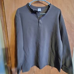 ZARA  sz med grey long sleeve . Mens vneck 3 button.